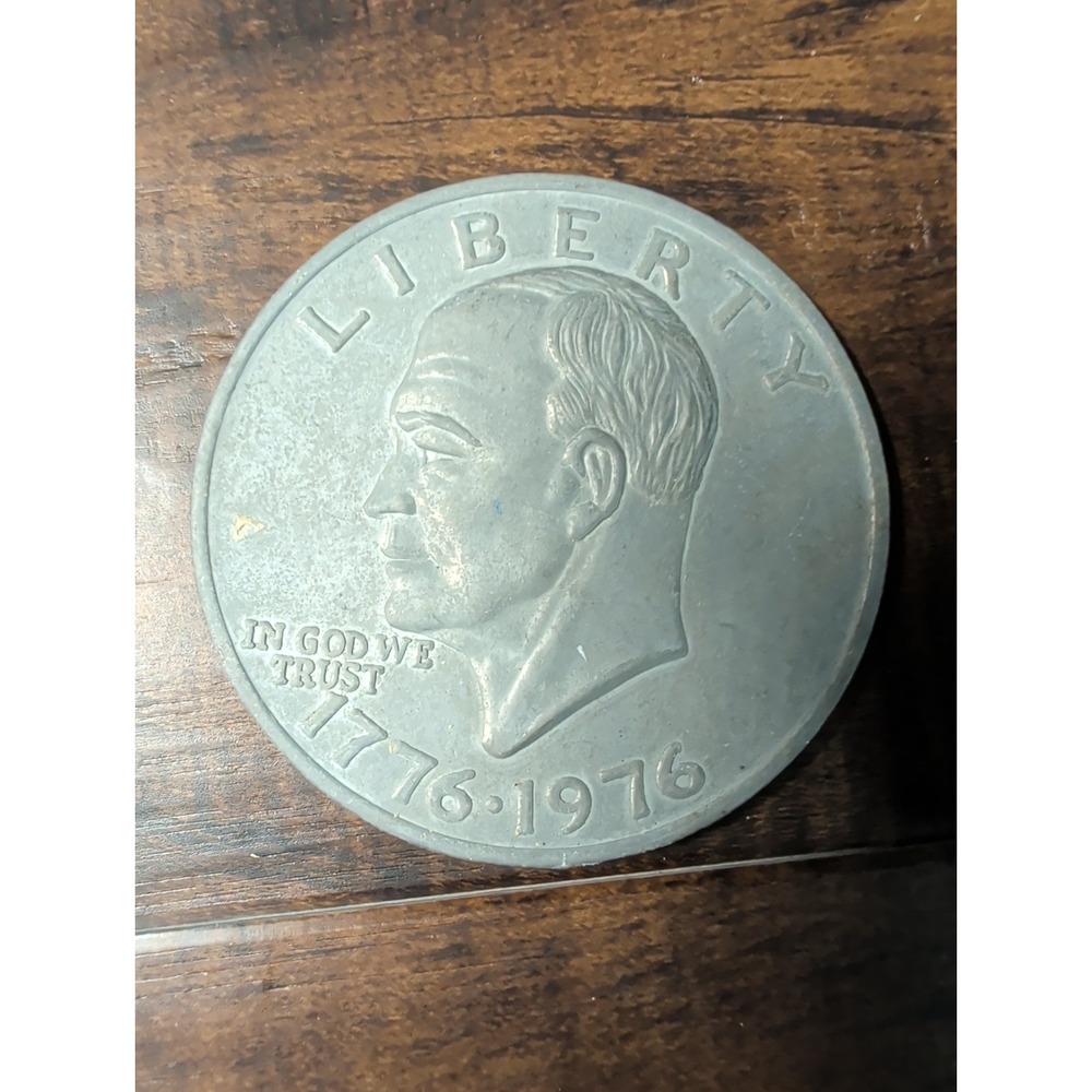 Vintage Oversized 3"-1776-1976 Novelty Eisenhower One Dollar Coin Coaster